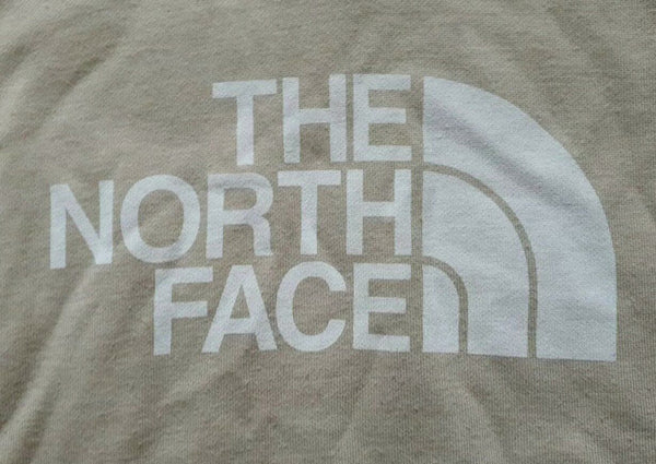 NORTH FACE Hoodie Sweatshirt Womens M Beige Cotton Blend Big Logo was £135