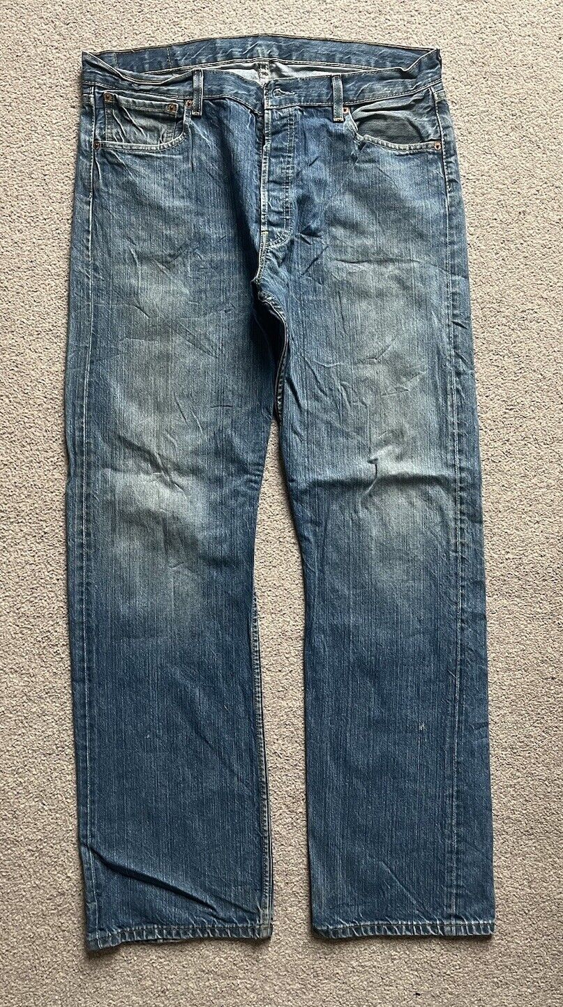 LEVIS 501  JEANS Mens W 36 L 34 vintage blue denim red tab regular fit A90