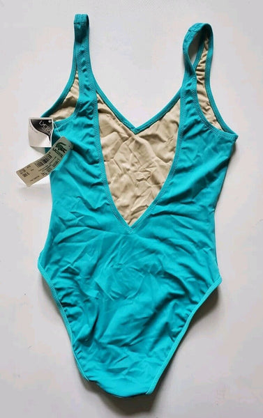 LACOSTE Swimsuit Swimming Costume 1 Piece Size UK M Blue Esmeralda New With Tags