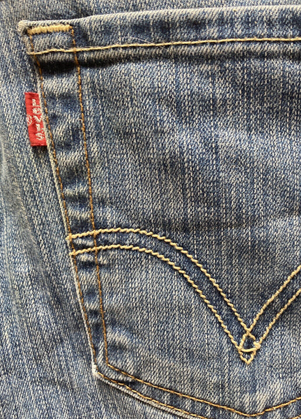 LEVIS Jeans Womens W 28 L 32 Slim Fit Blue Denim Red Tab No 186