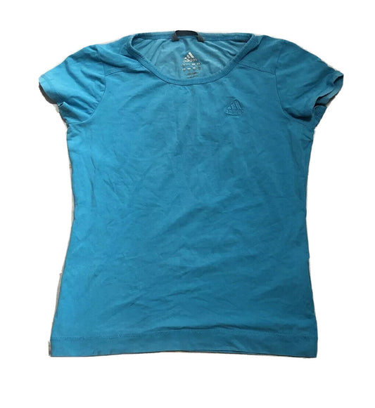 ADIDAS Womens Tshirt Turquoise Size Uk 10