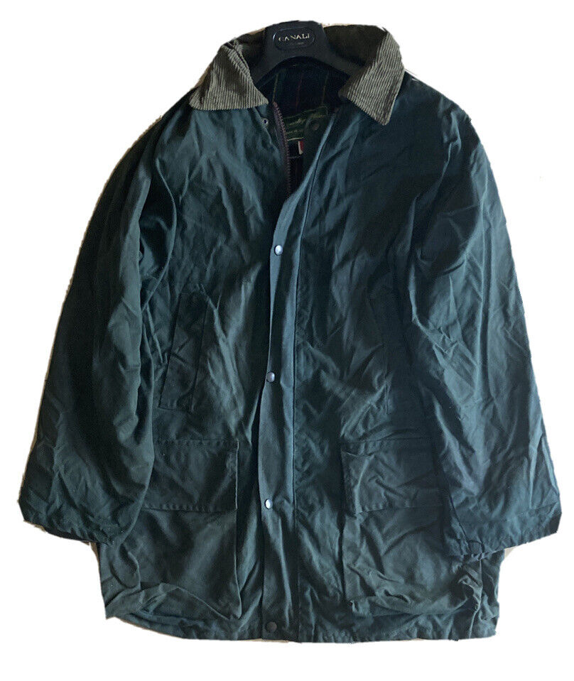 COUNTRY WEAR Wax Jacket Coat Mens L Green Mid Length Vintage Made In UK (21)