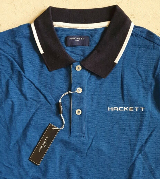 HACKETT Polo Shirt Mens M Atlantic Blue Golf Brand New With Tags