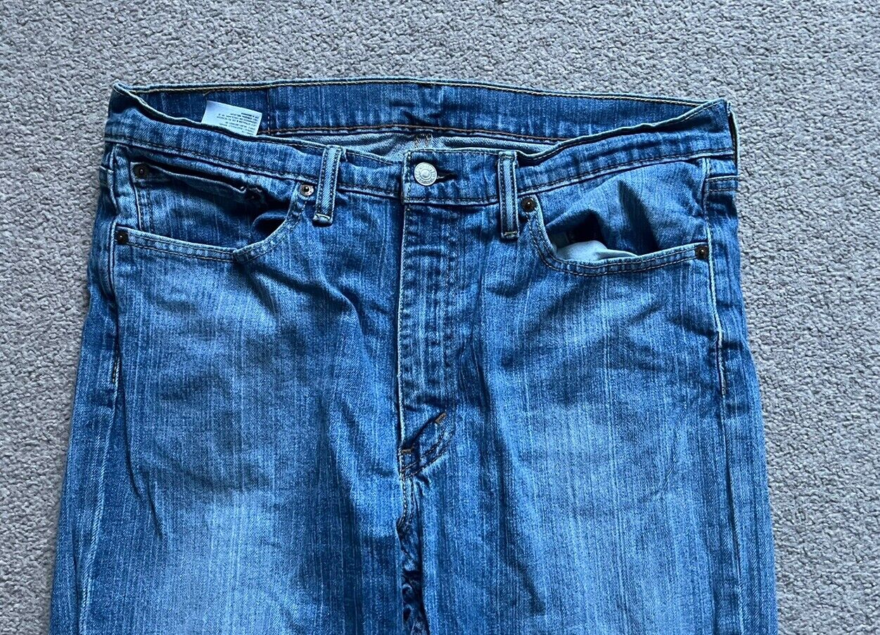 LEVIS 514 JEANS Mens W 36 L 30 vintage blue denim red tab regular fit A74