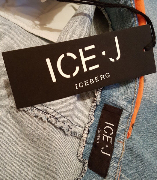 ICEBERG ICE J Skirt Womens UK 12 Blue Cotton Denim Gilmar Made In Italy