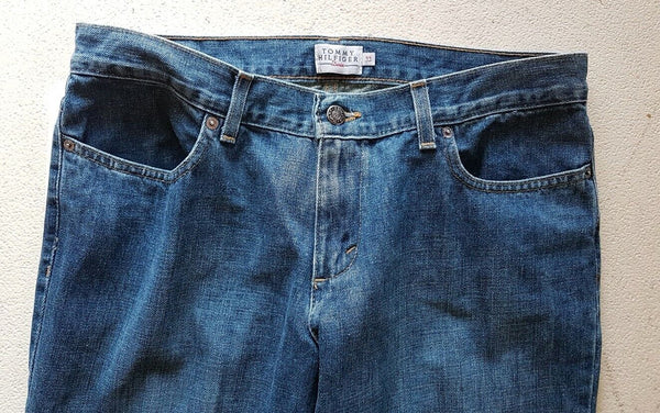 Womens TOMMY HILFIGER JEANS W 32 L 30 Regular Fit RRP Blue Denim No. 77