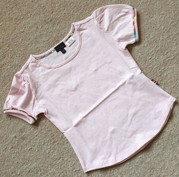 PAUL SMITH T Shirt Baby Grow Girls Pink Signature Stripe Age 3 - 4 Cotton