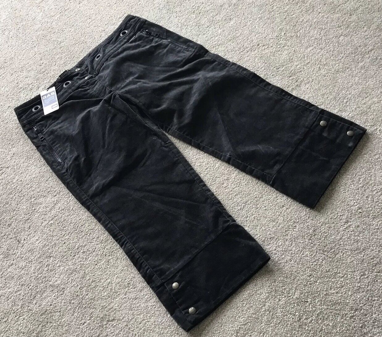 GAS 3/4 JEANS BLACK Size 29 Waist 20 Leg MADE IN ITALY