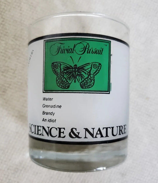 TRIVIAL PURSUIT GLASSES Tumblers Set Of 6 With Stirrers New Unused Vintage 80's