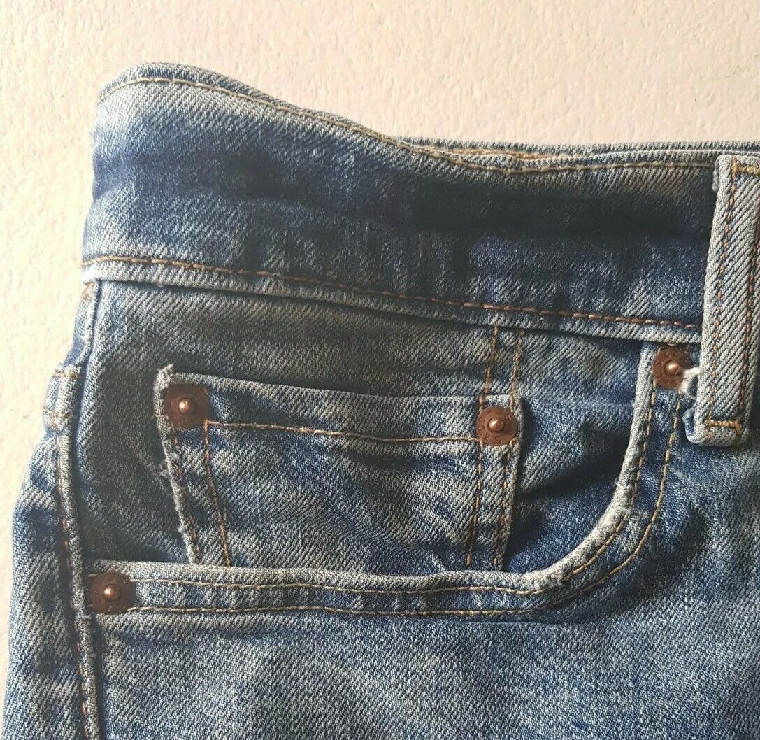 LEVIS 511 JEANS Mens W 32 L 31 Vintage Blue Denim Red Tab Skinny Fit (94)