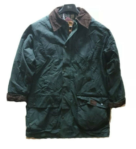 RICHMOND FOREST Wax Jacket Coat Mens M Green Waxed Cotton Vintage Made In UK 76