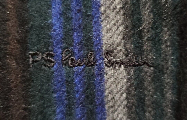 PAUL SMITH SCARF Mens Signature Stripes Lambswool Embroidered Logo Rrp £140