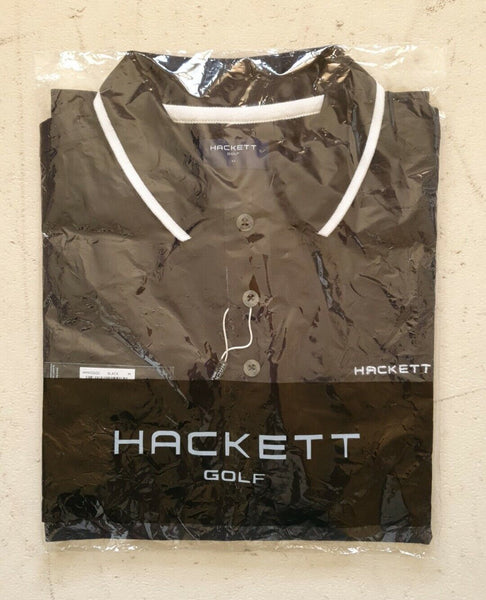 HACKETT Polo Shirt Mens M Black Golf Brand New With Tags