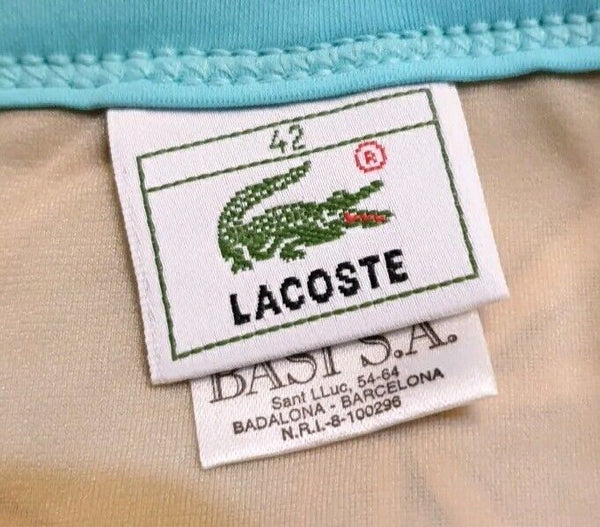 LACOSTE Bikini Swimsuit 2 Piece Size M Turquoise Blue Floral New With Pouch