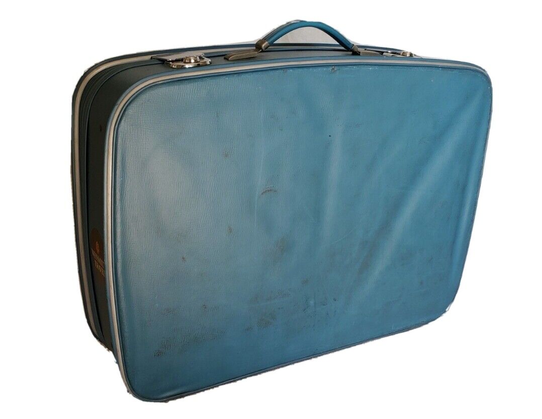 VINTAGE SUITCASE Antler Revelation Mid Sized Blue Original 1950's