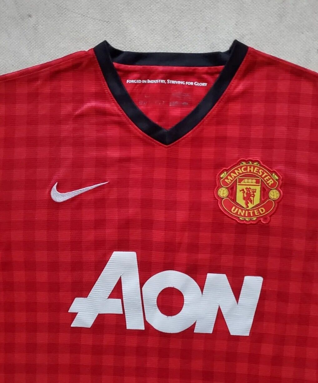 MANCHESTER UNITED 2012 Football Shirt Jersey Nkosi 36 Nike AON Prem Patches Sz M