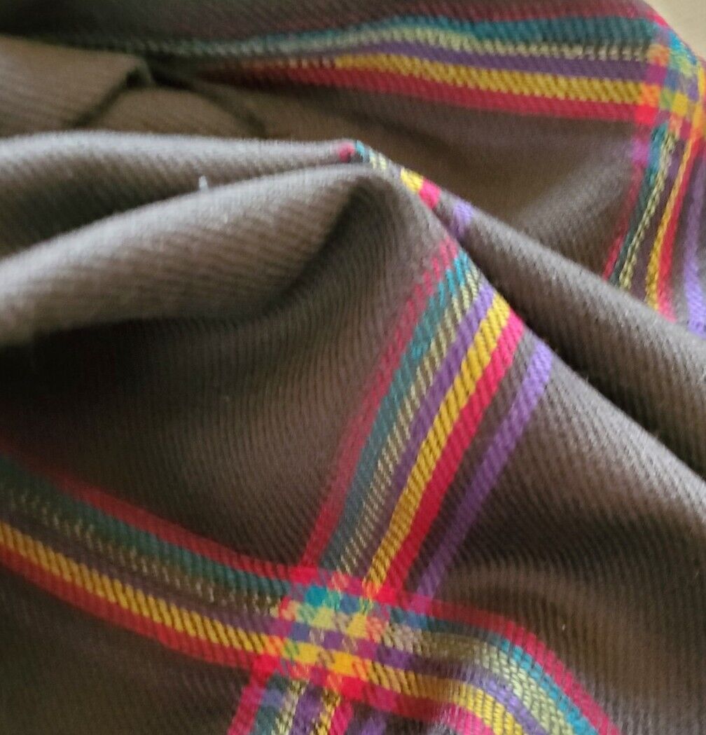 PAUL SMITH Pashmina Scarf Shawl Grey Check Cashmere Wool Made in UK Rrp £189