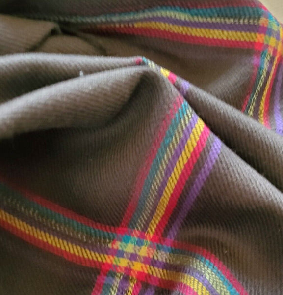 PAUL SMITH Pashmina Scarf Shawl Grey Check Cashmere Wool Made in UK Rrp £189