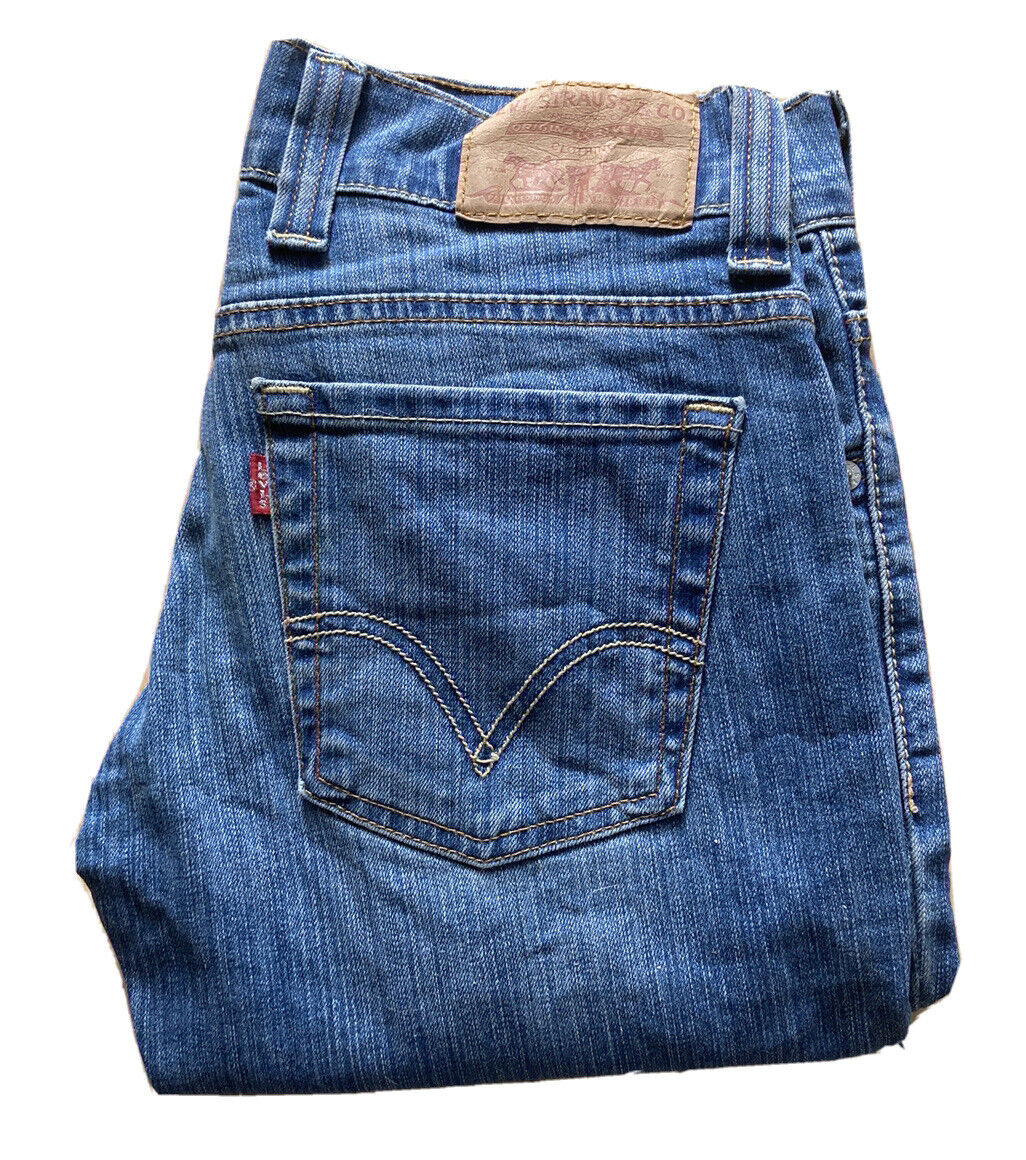 LEVIS Jeans Womens W 28 L 32 Slim Fit Blue Denim Red Tab No 186