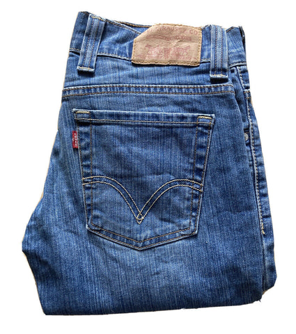 LEVIS Jeans Womens W 28 L 32 Slim Fit Blue Denim Red Tab No 186