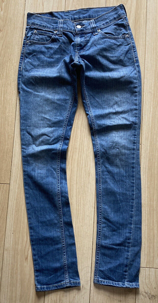 LEVIS Jeans Womens W 28 L 32 Slim Fit Blue Denim Red Tab No 186
