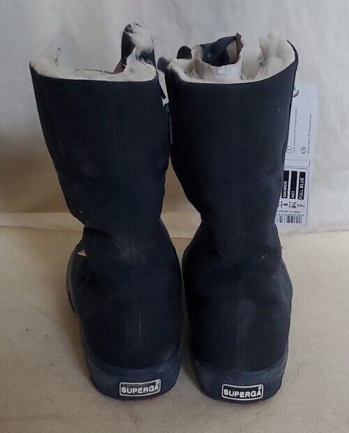 SUPERGA BOOTS Full Blue Canvas Fur Lined Womens Uk 7 Eu 41 Rrp £160