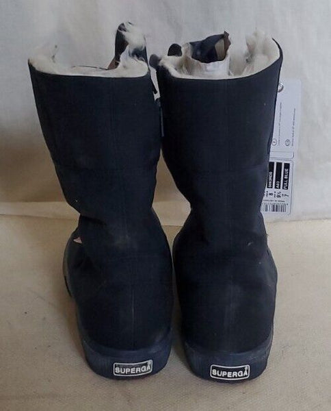 SUPERGA BOOTS Full Blue Canvas Fur Lined Womens Uk 7 Eu 41 Rrp £160