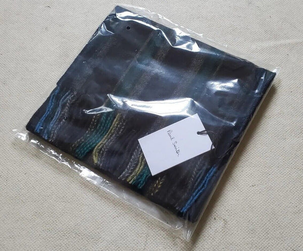 PAUL SMITH SCARF Mens Signature Stripes Lambswool Made In Uk Rrp £140