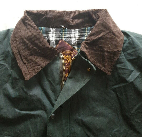 RICHMOND FOREST Wax Jacket Coat Mens M Green Waxed Cotton Vintage Made In UK 76