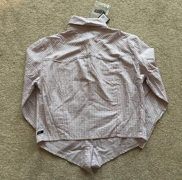 GAS SHIRT BLOUSE Womens L KIZZY BLUE RED BIZARE CHECK COTTON RRP £48