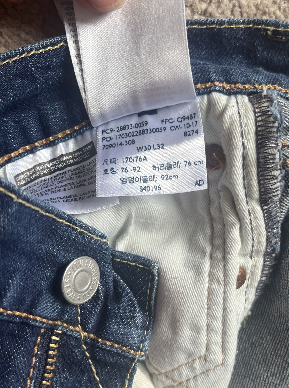 LEVIS 512 JEANS Mens W 30 L 32 vintage blue denim red tab slim fit A42