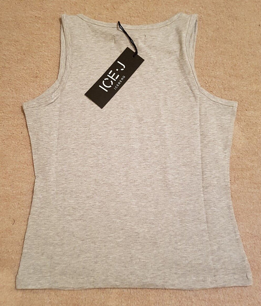 ICEBERG ICE-J ROSE Vest Top Womens UK 10 Grey Cotton Blend Made In Italy