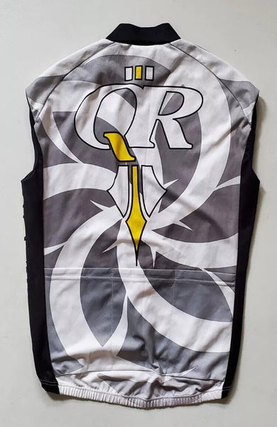 Quintana Roo By Nallini Cycling Jersey Vest Mens M Triathlon 3/4 Zip Grey White