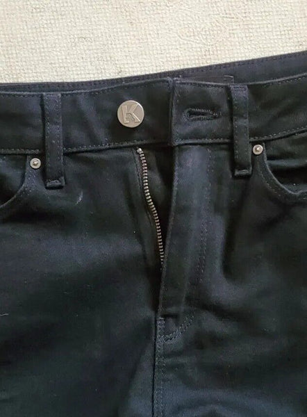 Womens KARL LAGERFELD JEANS W 27 L 30 Black Stretch White Stripe Logo Were €205
