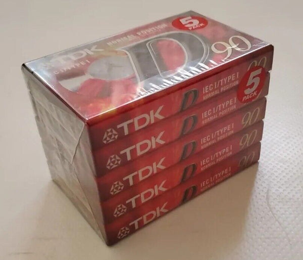 TDK D90 Normal Position Cassette Tapes X 5 Factory Sealed IEC 1 Type 1
