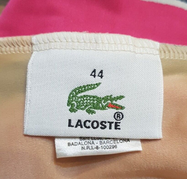 LACOSTE Swimsuit Swimming Costume 1 Piece Size UK 12 Striped New With Tags