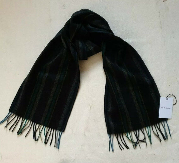 PAUL SMITH SCARF SIGNATURE STRIPES PURE LAMBSWOOL BNWT MADE in UK RRP £140