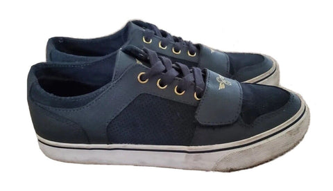 CREATIVE RECREATION TRAINERS SNEAKERS Mens UK 7 EU 41 Navy Blue Leather Gold